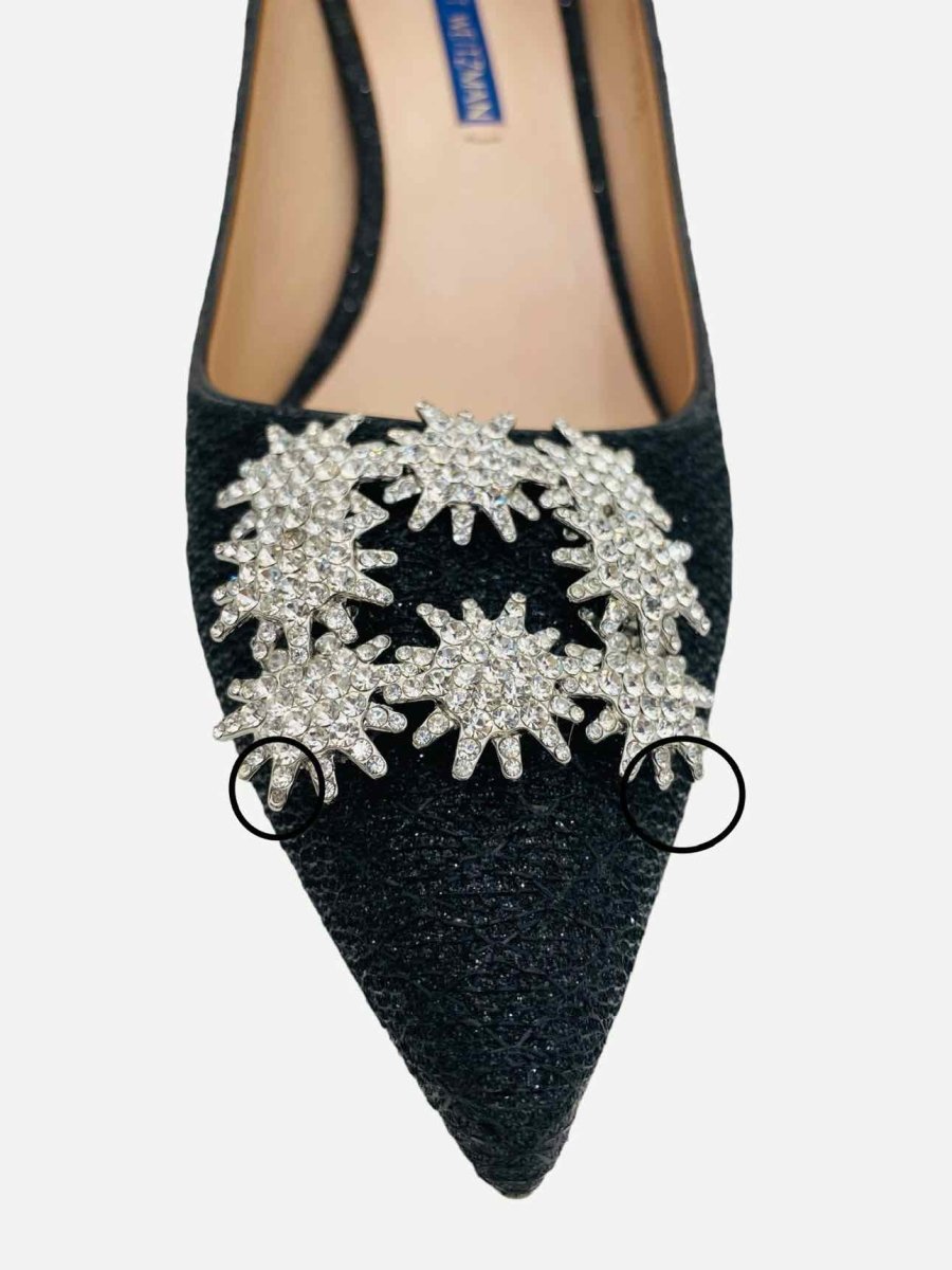 Pre - loved STUART WEITZMAN Black Crystal Embellished Pumps at Reems Closet