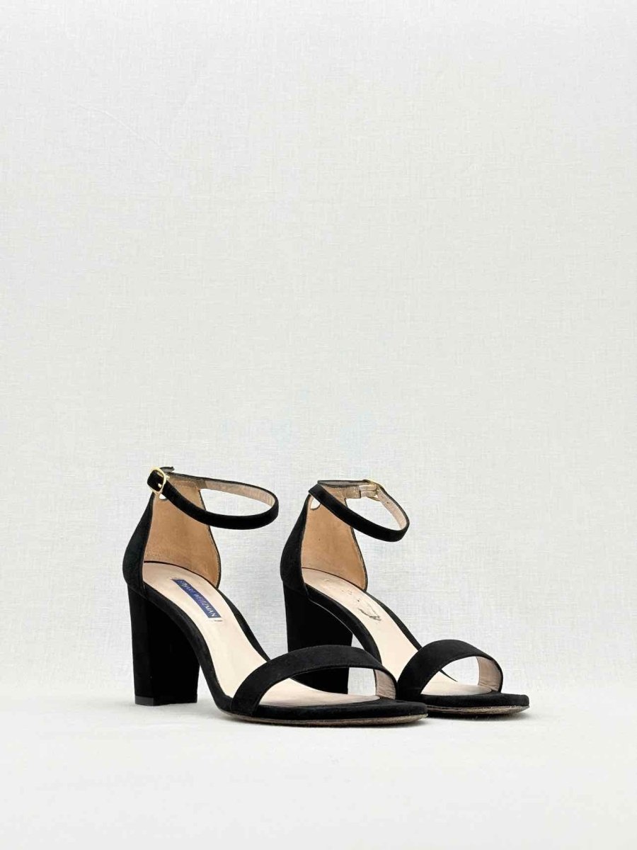 Pre - loved STUART WEITZMAN Black Size EU 38 Heeled Sandals at Reems Closet