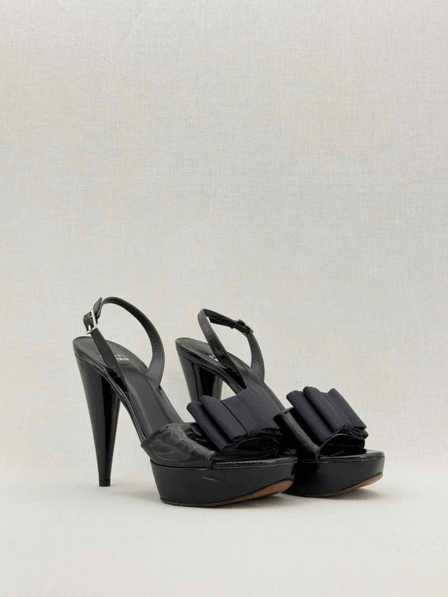 Pre - loved STUART WEITZMAN Black Size EU 38.5 Heeled Sandals at Reems Closet