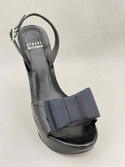 Pre - loved STUART WEITZMAN Black Size EU 38.5 Heeled Sandals at Reems Closet
