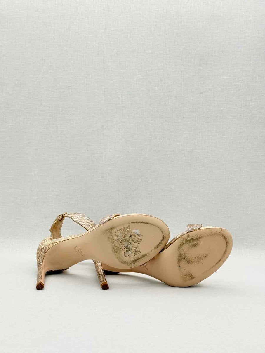 Pre-loved STUART WEITZMAN Bronze Size EU 38 Heeled Sandals at Reems Closet