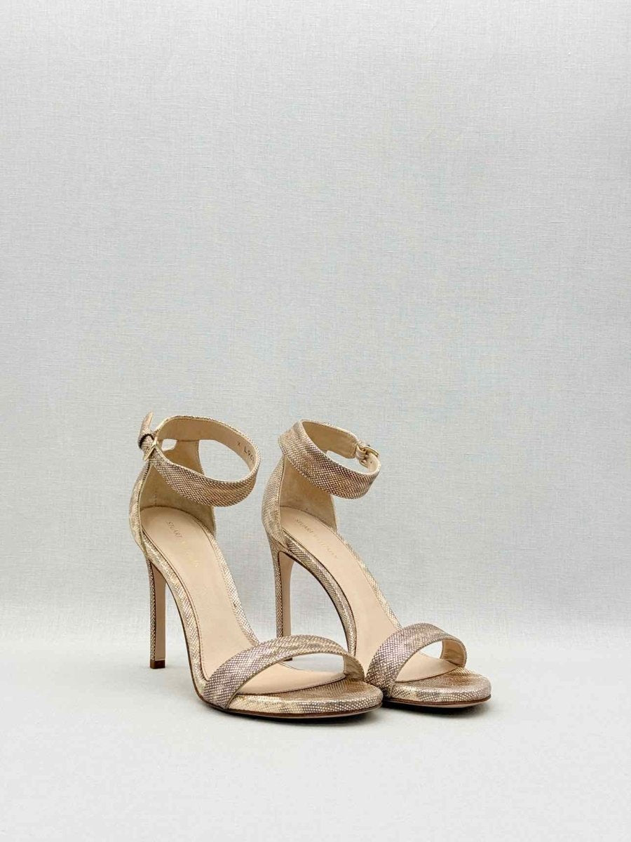 Pre-loved STUART WEITZMAN Bronze Size EU 38 Heeled Sandals at Reems Closet