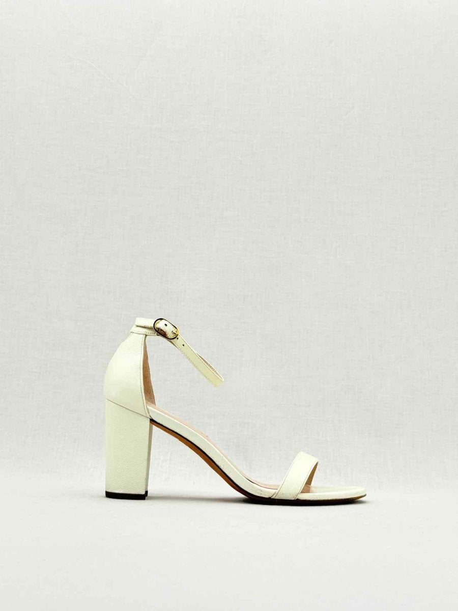 Pre - loved STUART WEITZMAN Cream Size EU 38 Heeled Sandals at Reems Closet