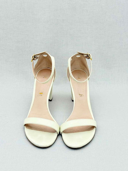 Pre - loved STUART WEITZMAN Cream Size EU 38 Heeled Sandals at Reems Closet