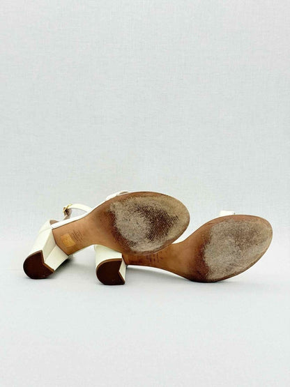 Pre - loved STUART WEITZMAN Cream Size EU 38 Heeled Sandals at Reems Closet