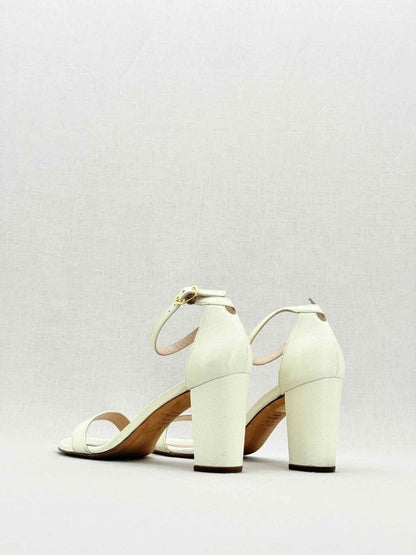 Pre - loved STUART WEITZMAN Cream Size EU 38 Heeled Sandals at Reems Closet