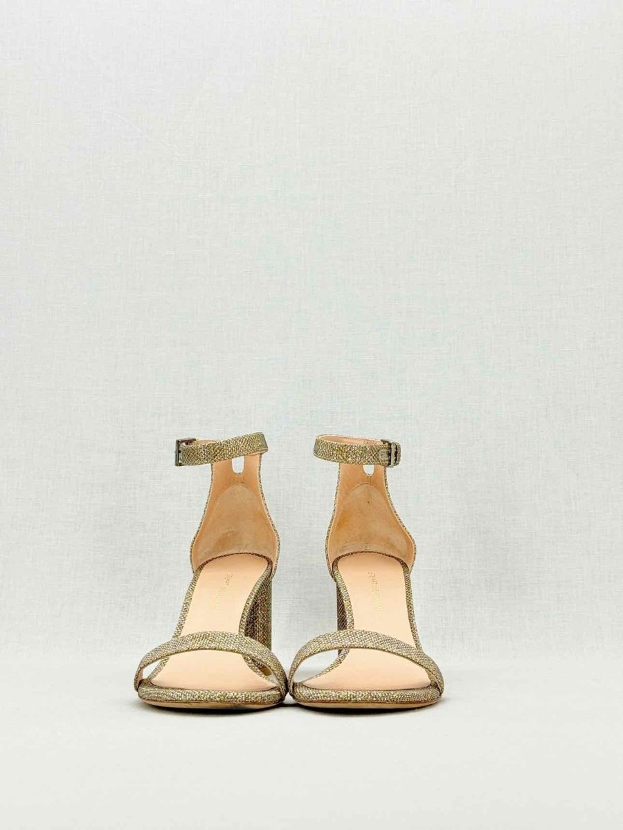 Pre - loved STUART WEITZMAN Gold Size EU 37.5 Heeled Sandals at Reems Closet