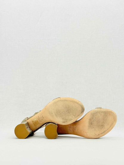 Pre - loved STUART WEITZMAN Gold Size EU 37.5 Heeled Sandals at Reems Closet
