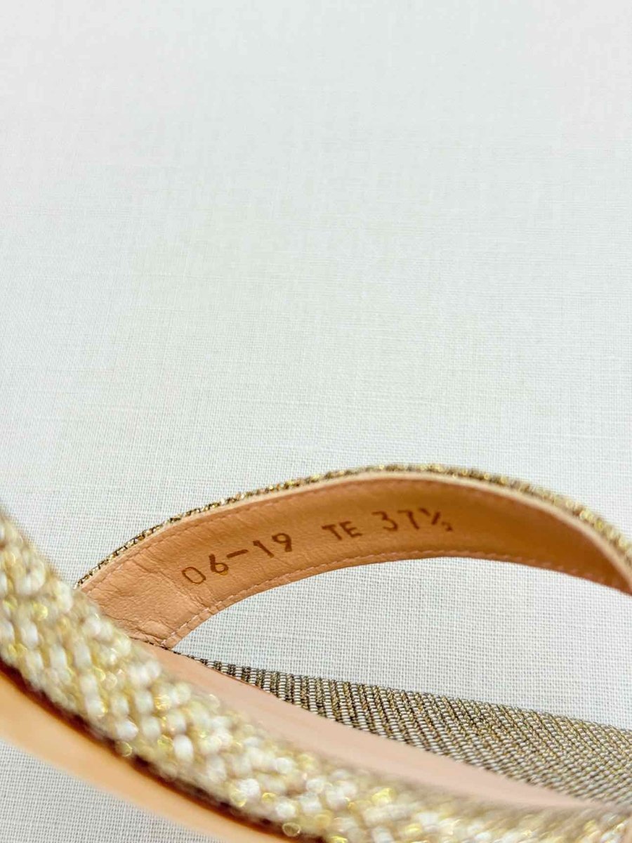 Pre - loved STUART WEITZMAN Gold Size EU 37.5 Heeled Sandals at Reems Closet