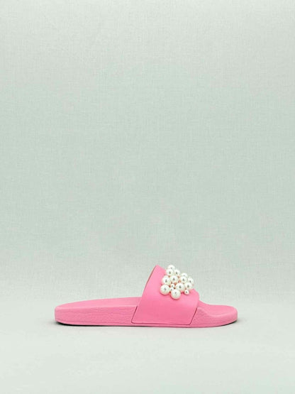 Pre - loved STUART WEITZMAN Goldie Pool Pink Size EU 37.5 Slides at Reems Closet