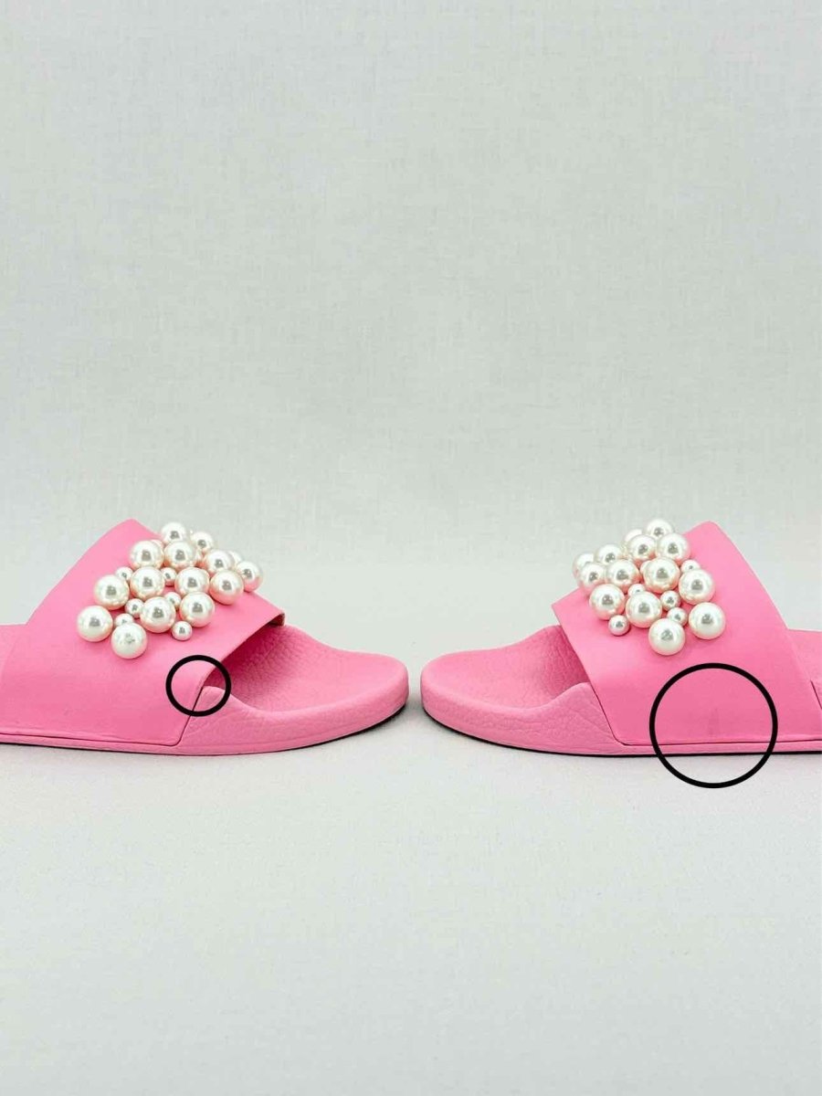 Pre - loved STUART WEITZMAN Goldie Pool Pink Size EU 37.5 Slides at Reems Closet