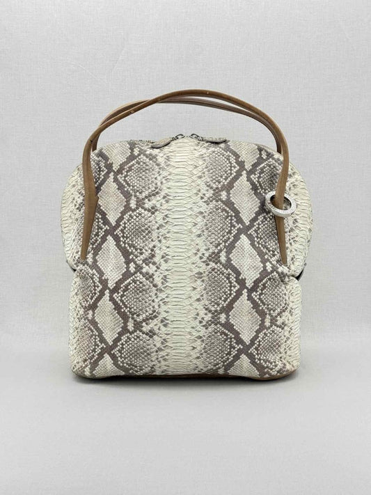 Pre - loved STUART WEITZMAN Grey Snakeskin Print Tote Bag at Reems Closet