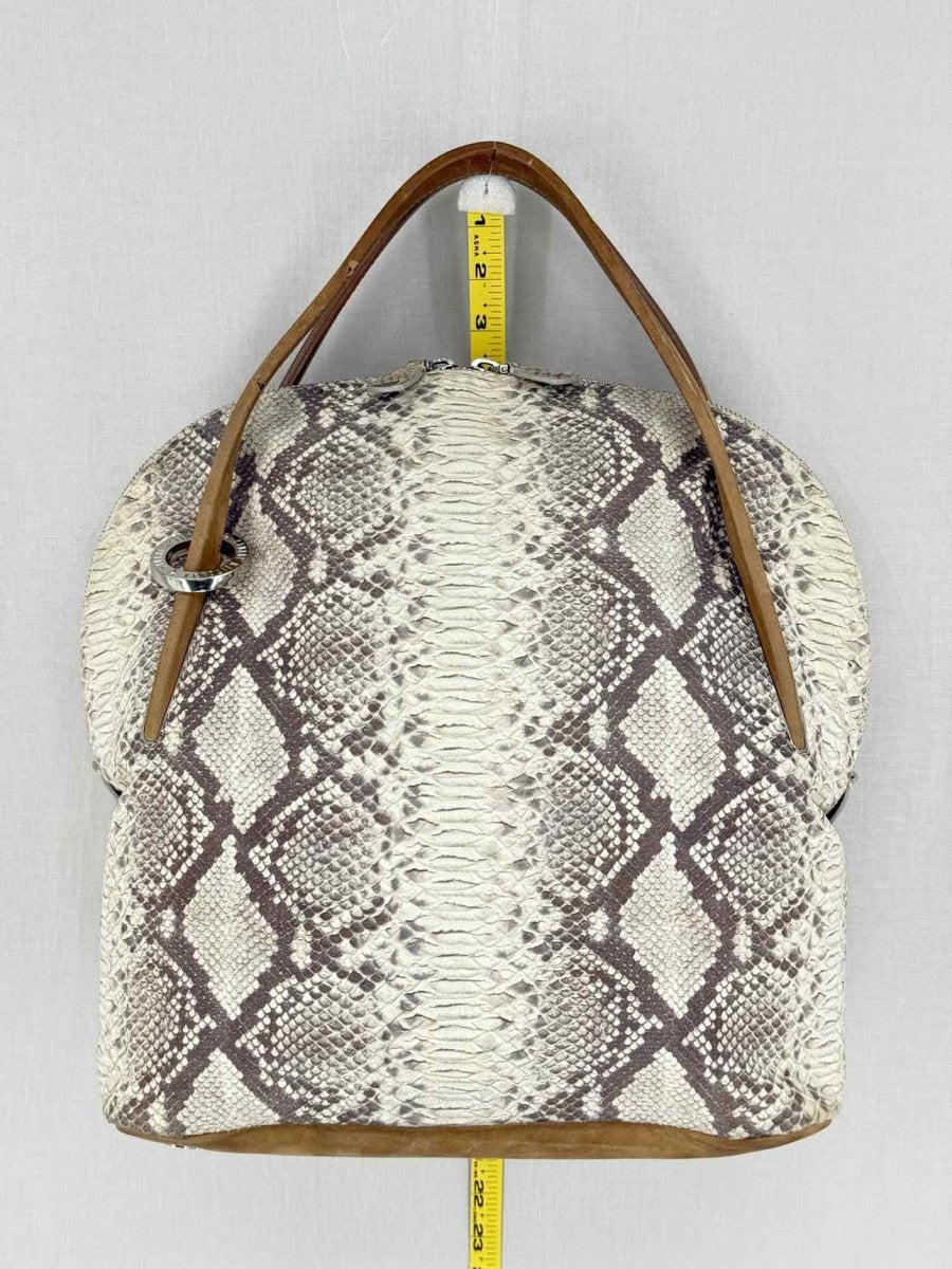 Pre - loved STUART WEITZMAN Grey Snakeskin Print Tote Bag at Reems Closet