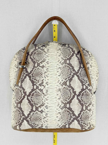Pre - loved STUART WEITZMAN Grey Snakeskin Print Tote Bag at Reems Closet