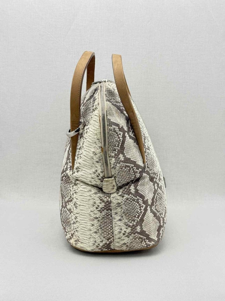 Pre - loved STUART WEITZMAN Grey Snakeskin Print Tote Bag at Reems Closet