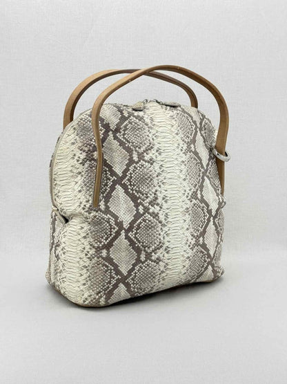 Pre - loved STUART WEITZMAN Grey Snakeskin Print Tote Bag at Reems Closet