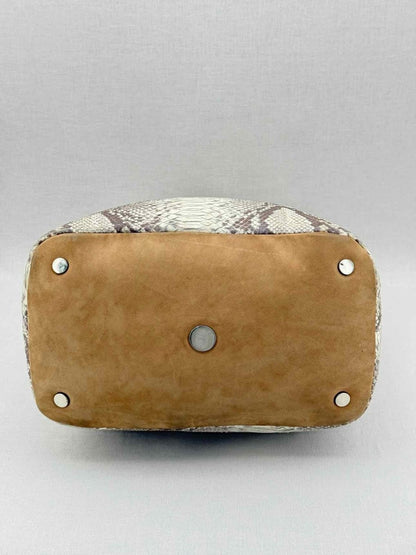 Pre - loved STUART WEITZMAN Grey Snakeskin Print Tote Bag at Reems Closet