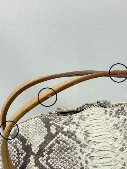 Pre - loved STUART WEITZMAN Grey Snakeskin Print Tote Bag at Reems Closet