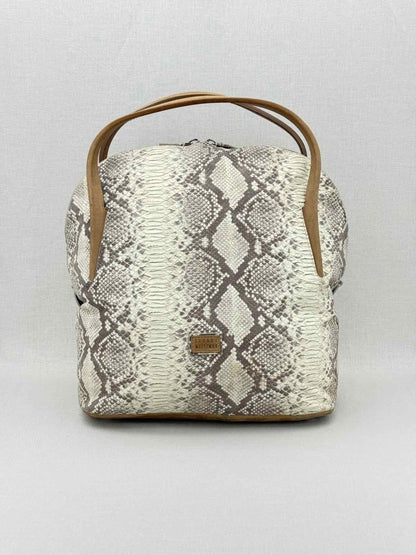 Pre - loved STUART WEITZMAN Grey Snakeskin Print Tote Bag at Reems Closet