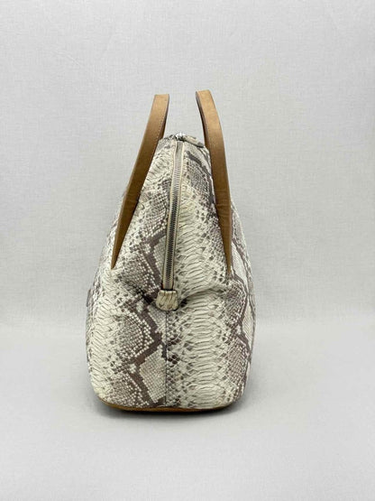 Pre - loved STUART WEITZMAN Grey Snakeskin Print Tote Bag at Reems Closet