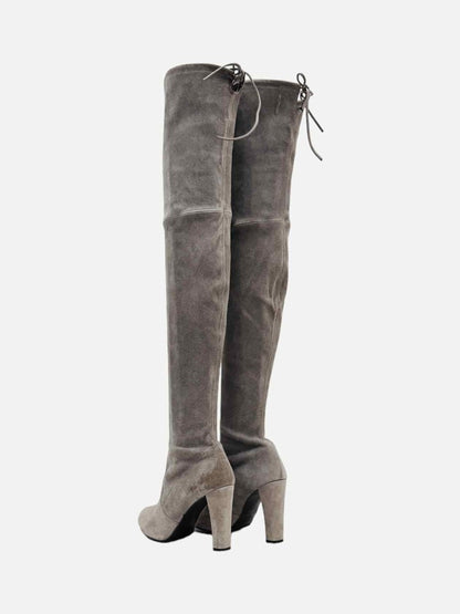 Pre - loved STUART WEITZMAN Highland Taupe Thigh High Boots at Reems Closet