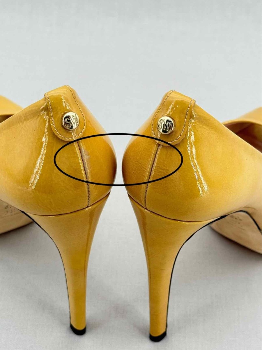 Pre - loved STUART WEITZMAN Open Toe Yellow Size EU 38 Pumps at Reems Closet