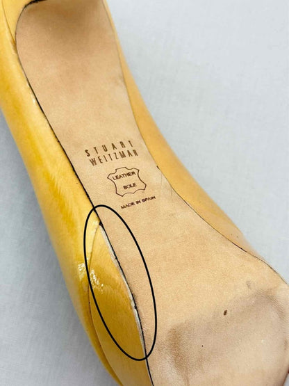 Pre - loved STUART WEITZMAN Open Toe Yellow Size EU 38 Pumps at Reems Closet