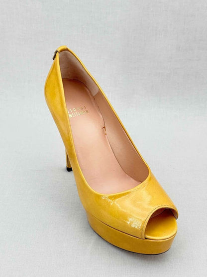 Pre - loved STUART WEITZMAN Open Toe Yellow Size EU 38 Pumps at Reems Closet
