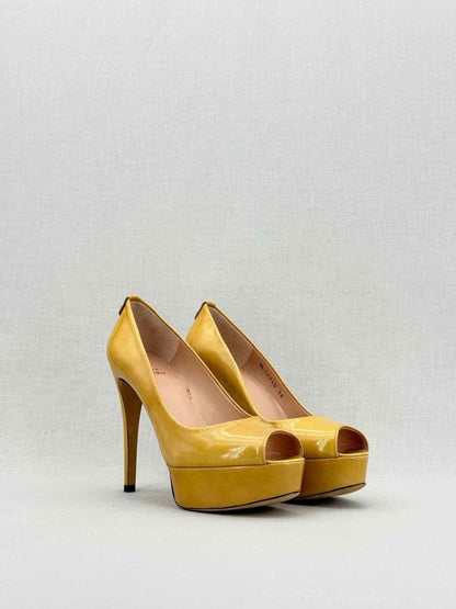 Pre - loved STUART WEITZMAN Open Toe Yellow Size EU 38 Pumps at Reems Closet