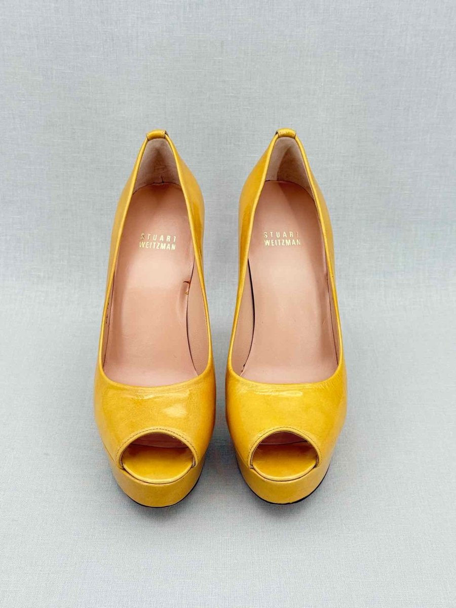 Pre - loved STUART WEITZMAN Open Toe Yellow Size EU 38 Pumps at Reems Closet