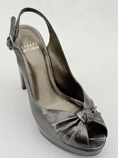Pre - loved STUART WEITZMAN Silver Size EU 36.5 Slingbacks at Reems Closet