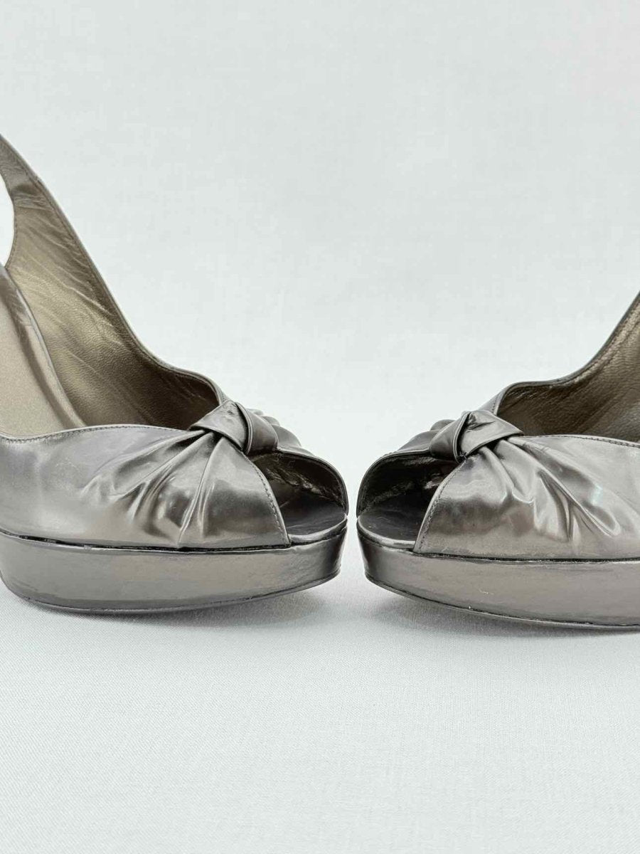 Pre - loved STUART WEITZMAN Silver Size EU 36.5 Slingbacks at Reems Closet