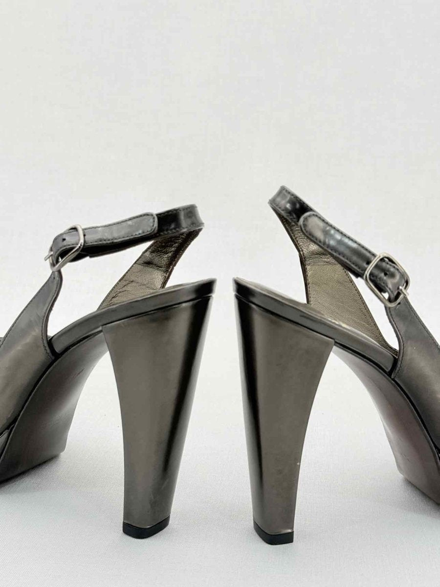 Pre - loved STUART WEITZMAN Silver Size EU 36.5 Slingbacks at Reems Closet