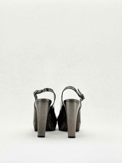 Pre - loved STUART WEITZMAN Silver Size EU 36.5 Slingbacks at Reems Closet