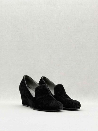 Pre - loved STUART WEITZMAN Wedge Black Size EU 37 Loafers at Reems Closet