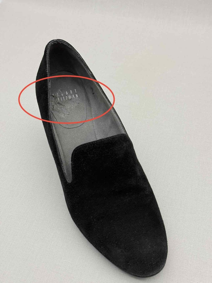 Pre - loved STUART WEITZMAN Wedge Black Size EU 37 Loafers at Reems Closet