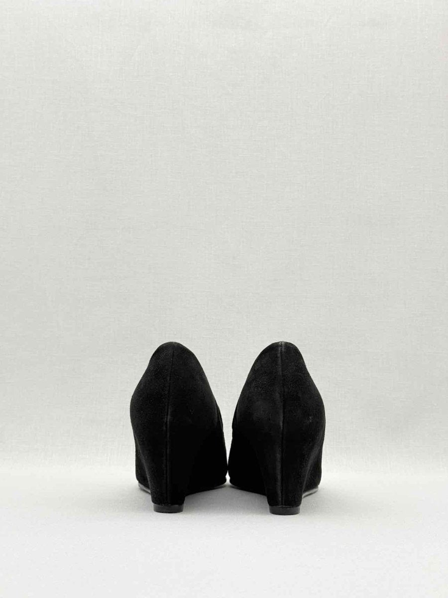 Pre - loved STUART WEITZMAN Wedge Black Size EU 37 Loafers at Reems Closet