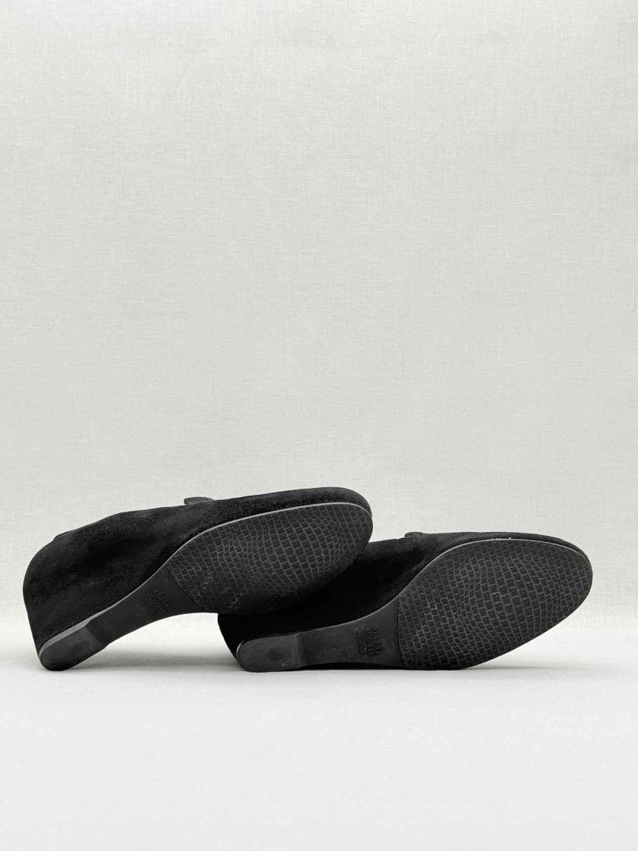 Pre - loved STUART WEITZMAN Wedge Black Size EU 37 Loafers at Reems Closet