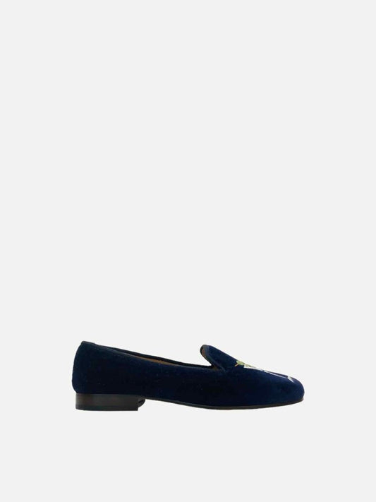 Pre - loved STUBBS & WOOTTON Martini Navy Smoking Slippers 38 at Reems Closet