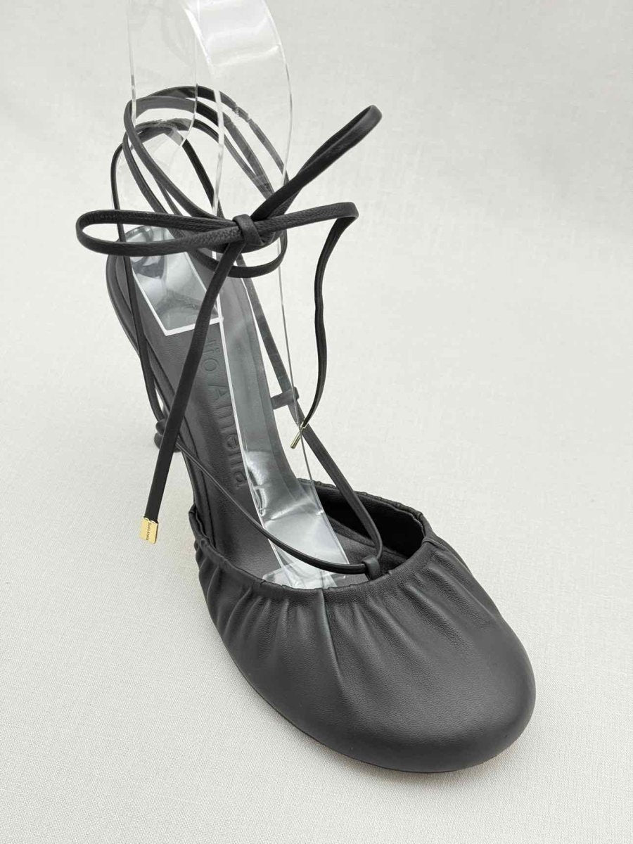 Pre - loved STUDIO AMELIA Round Toe Black Size EU 38 Heeled Sandals at Reems Closet