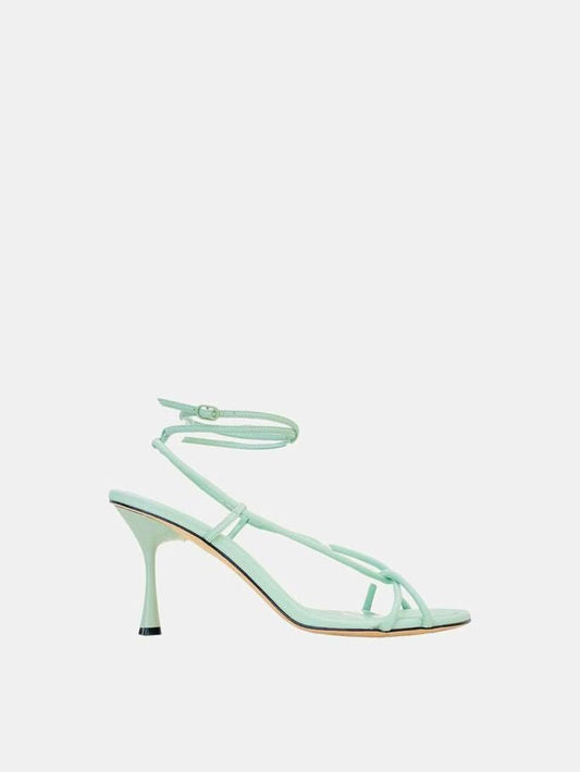 Pre - loved STUDIO AMELIA Vine Tubular Pastel Green Heeled Sandals at Reems Closet