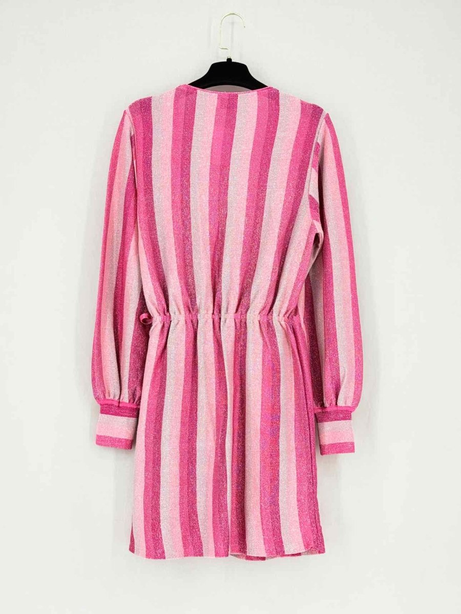 Pre - loved SUBO Beck Wrap Pink Striped Size Small Short Dress at Reems Closet