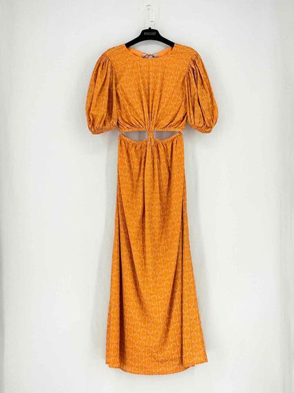 Pre - loved SUNSET LOVER Rusty Orange Size US 6 Long Dress at Reems Closet