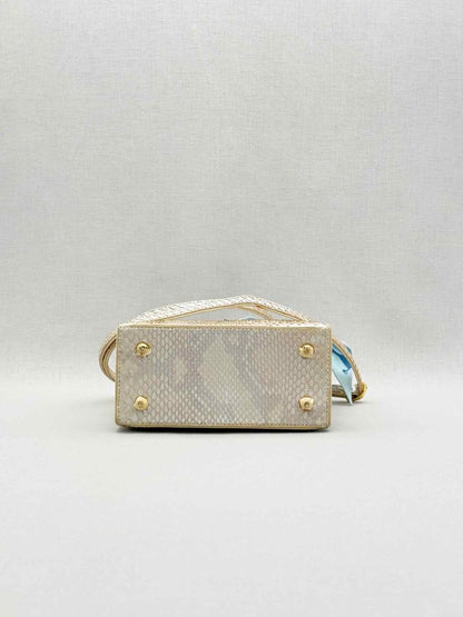 Pre-loved S'UVIMOL Metallic Beige & Silver Top Handle at Reems Closet