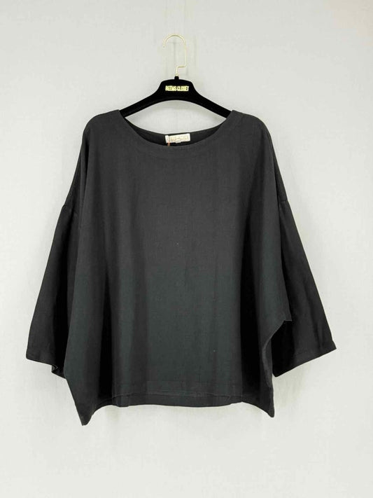 Pre - loved SUZIE KONDI Black Size Large Blouse at Reems Closet