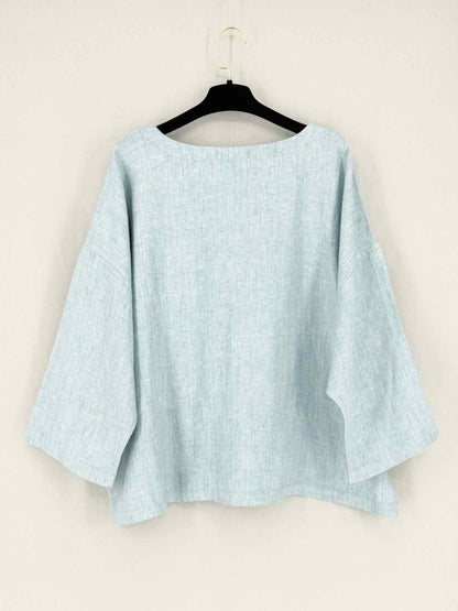 Pre - loved SUZIE KONDI Light Blue Size Large Blouse at Reems Closet