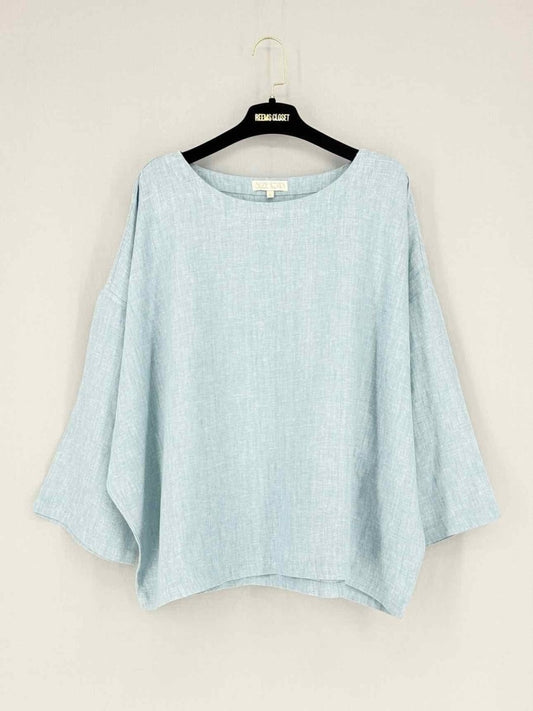 Pre - loved SUZIE KONDI Light Blue Size Large Blouse at Reems Closet