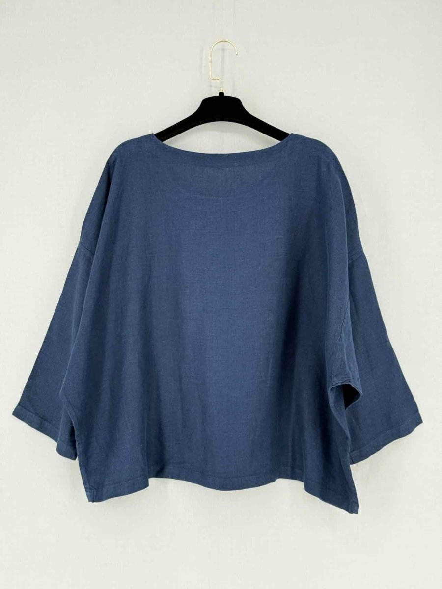 Pre - loved SUZIE KONDI Navy Blue Size Large Blouse at Reems Closet