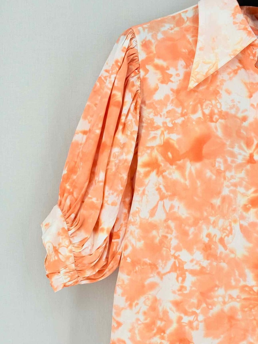 Pre - loved S/W/F Short Sleeve Orange & White Size Small Shirt at Reems Closet