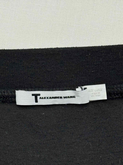 Pre-loved T ALEXANDER WANG Black Polka Dot Size Large Midi Skirt at Reems Closet